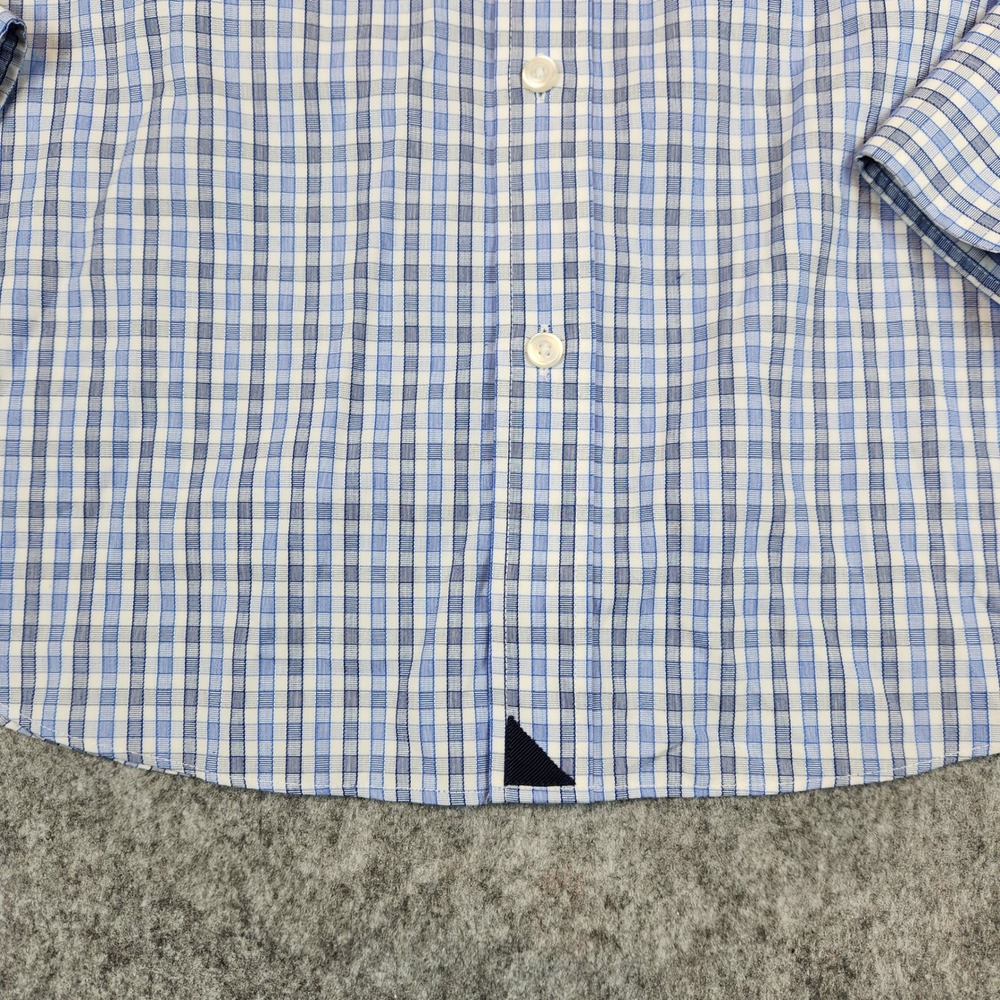 UNTUCKit Durif WF Button Down‎ Shirt Men L Blue Gingham Wrinkle Free Casual - Picture 3 of 11